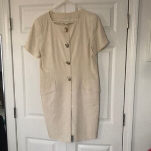 Tahari Cream Short Sleeve Dress